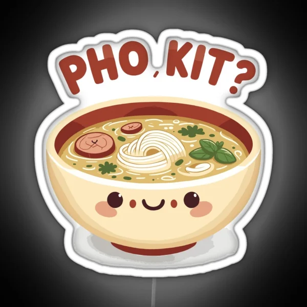 Pho Kit Cute Smiling Pho Bowl Led RGB Neon Sign