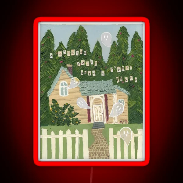 Phoebe Bridgers Haunted House With A Picket Fence RGB Neon Sign