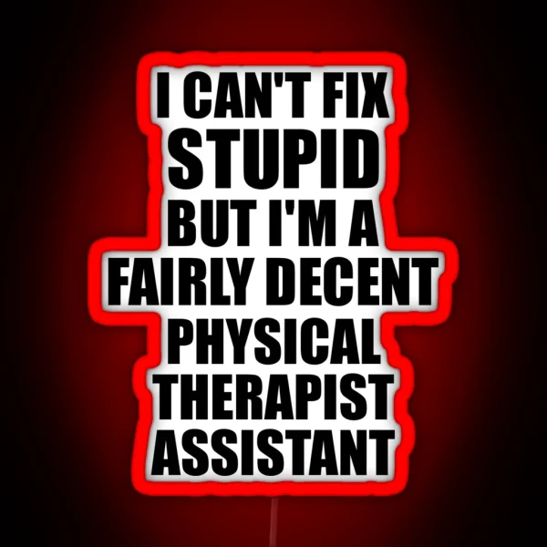 Physical Therapist Assistant I Can T Fix Stupid Funny Gift Idea For Coworker Fellow Worker Gag Workmate Joke Fairly Decent RGB Neon Sign