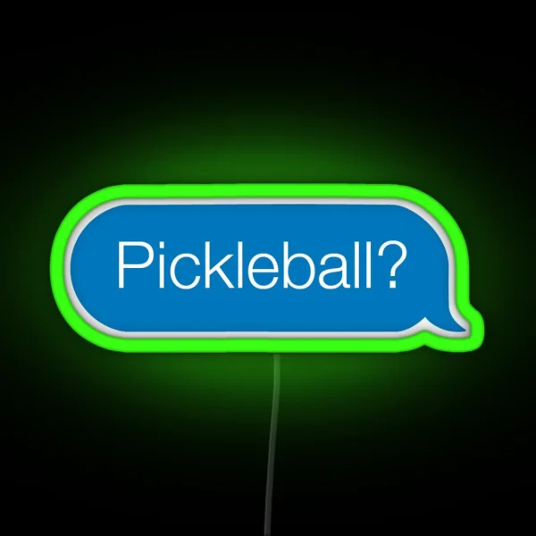 Pickleball Blue Text Message RGB Neon Sign
