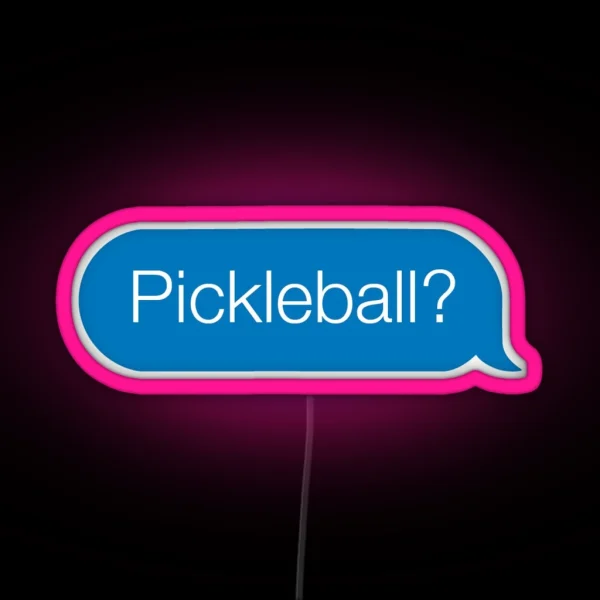 Pickleball Blue Text Message RGB Neon Sign