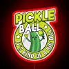 pickleball neon retro funny sign.