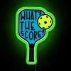 pickleball neon sign with rgb lighting and green glow