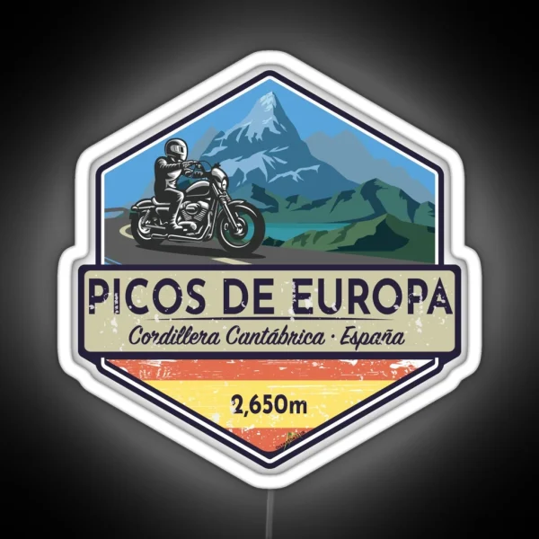 Picos De Europa Motorcycle Spain Led Led 1 RGB Neon Sign