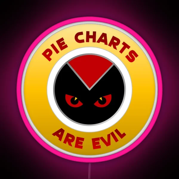 Pie Charts Are Evil Circular RGB Neon Sign