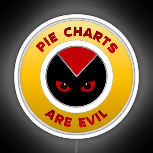 Pie Charts Are Evil Circular RGB Neon Sign