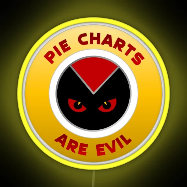 Pie Charts Are Evil Circular RGB Neon Sign