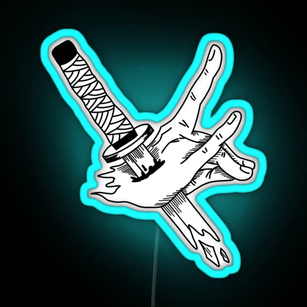 Pierced Hand RGB Neon Sign