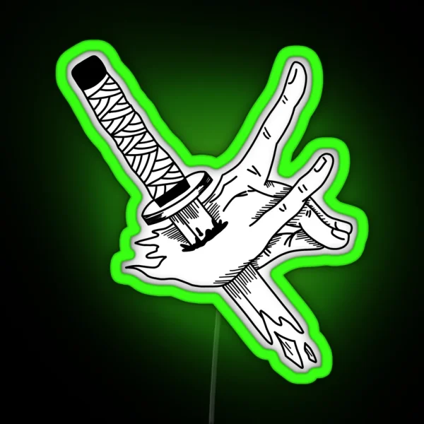Pierced Hand RGB Neon Sign