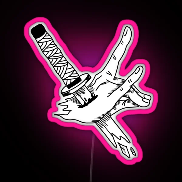 Pierced Hand RGB Neon Sign