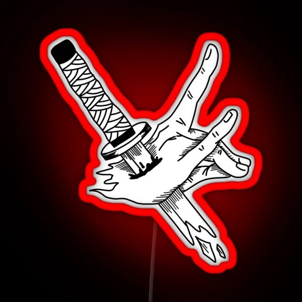 Pierced Hand RGB Neon Sign