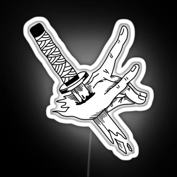 Pierced Hand RGB Neon Sign