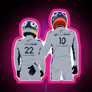 Pierre Gasly And Yuki Tsunoda RGB Neon Sign