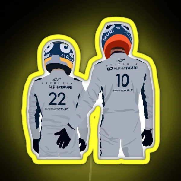 Pierre Gasly And Yuki Tsunoda RGB Neon Sign