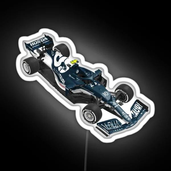 Pierre Gasly F1 2021 Alphatauri Car Design RGB Neon Sign