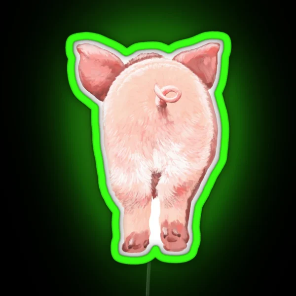 Pig Butt In Pink RGB Neon Sign