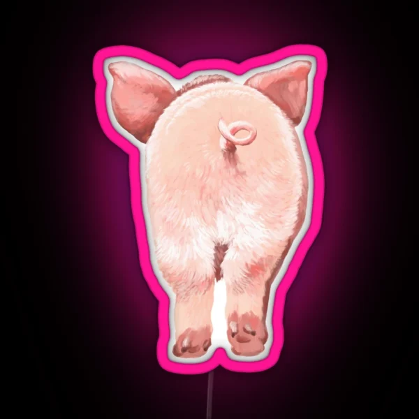 Pig Butt In Pink RGB Neon Sign