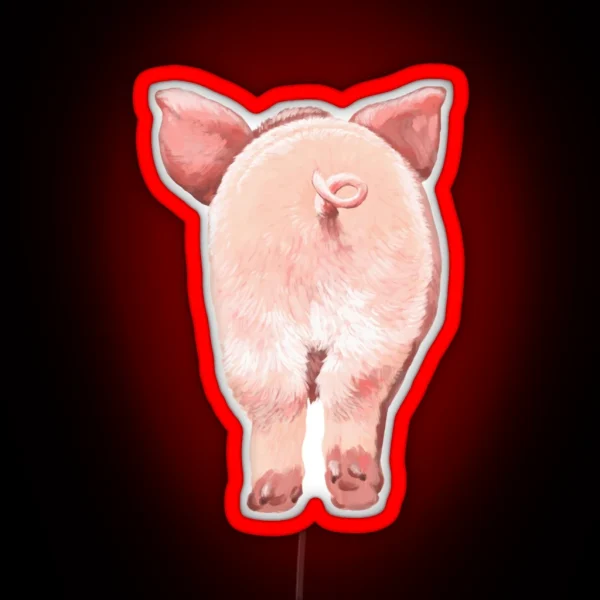 Pig Butt In Pink RGB Neon Sign