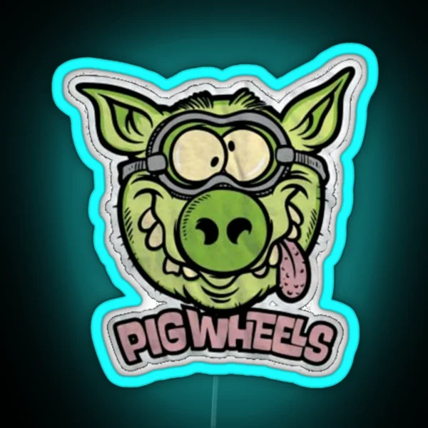 Pig Wheels Toxic RGB Neon Sign