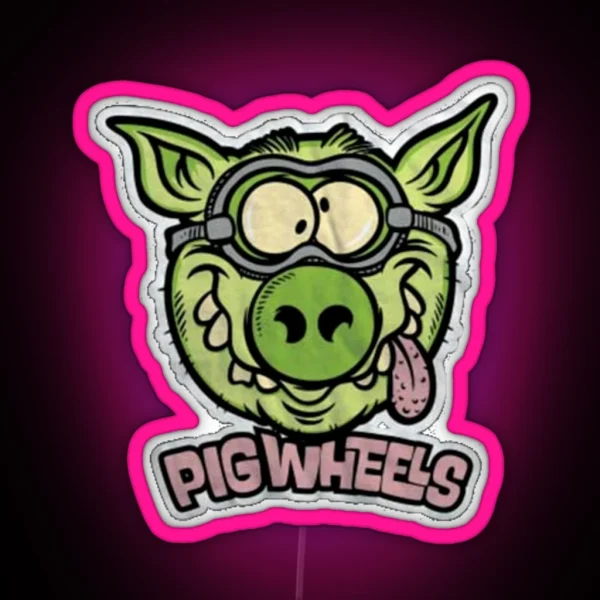 Pig Wheels Toxic RGB Neon Sign