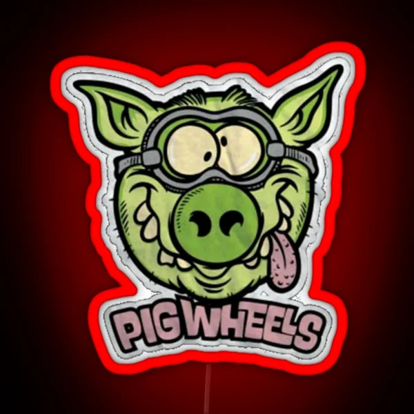 Pig Wheels Toxic RGB Neon Sign