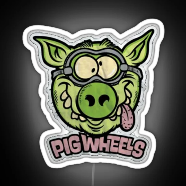 Pig Wheels Toxic RGB Neon Sign