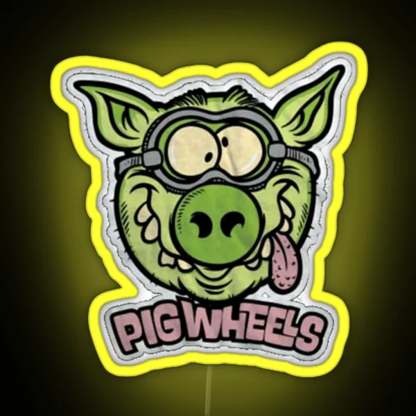 Pig Wheels Toxic RGB Neon Sign