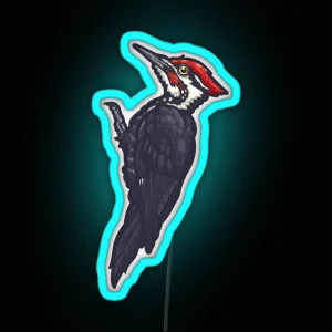 Pileated Woodpecker RGB Neon Sign