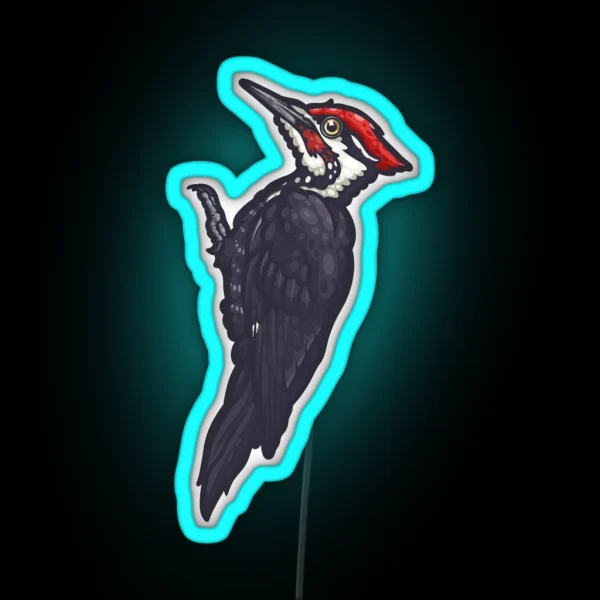 Pileated Woodpecker RGB Neon Sign