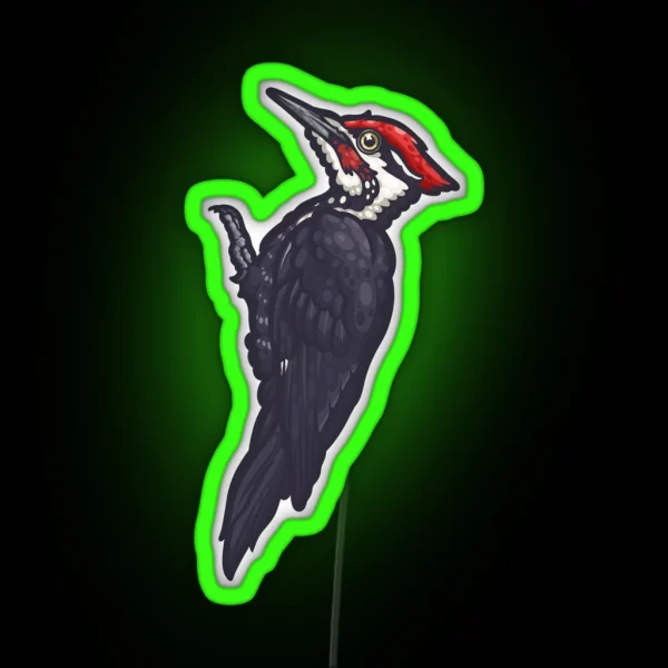 Pileated Woodpecker RGB Neon Sign