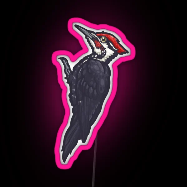 Pileated Woodpecker RGB Neon Sign