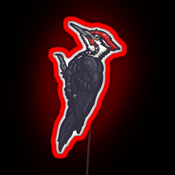Pileated Woodpecker RGB Neon Sign
