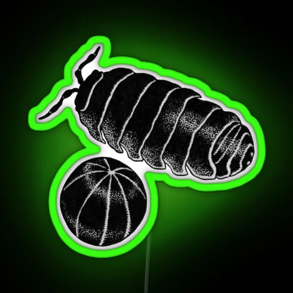 Pill Bugs Roly Poly RGB Neon Sign