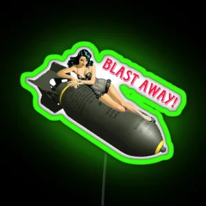 Pin Up Blast Away RGB Neon Sign