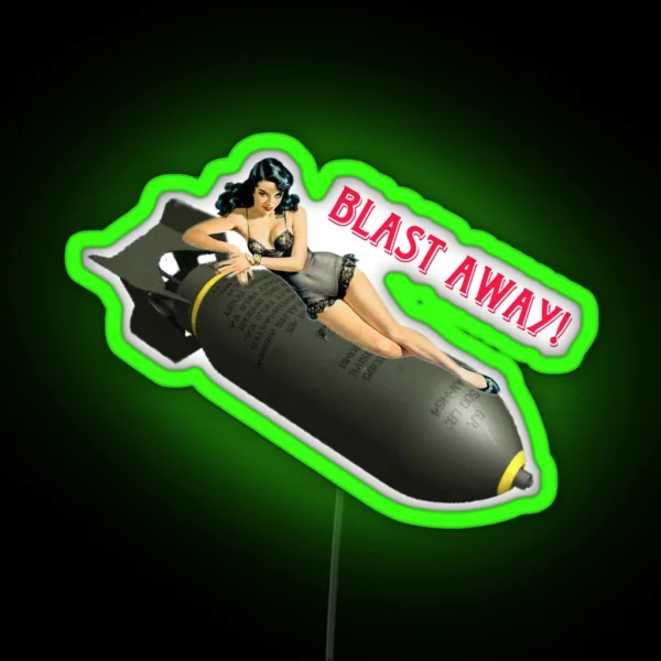 Pin Up Blast Away RGB Neon Sign