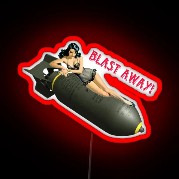 Pin Up Blast Away RGB Neon Sign