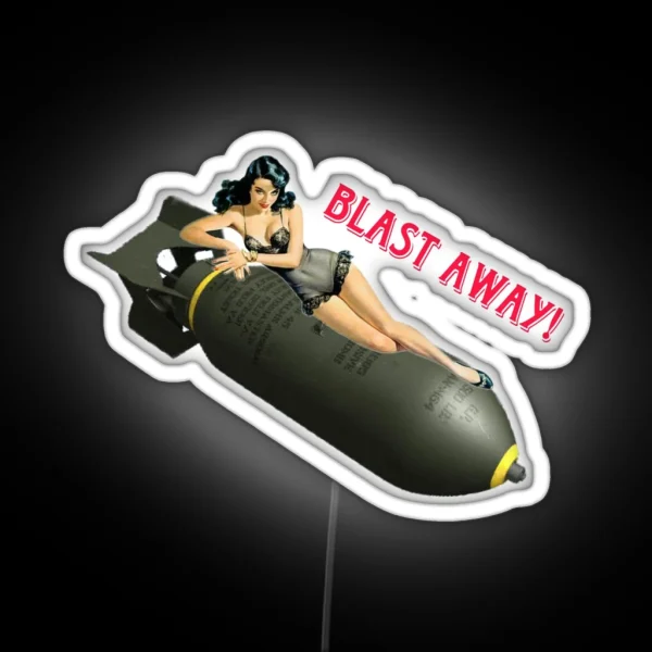 Pin Up Blast Away RGB Neon Sign