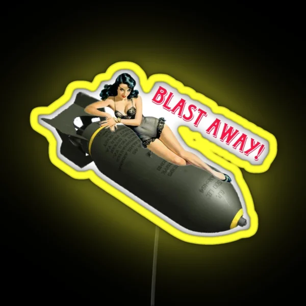 Pin Up Blast Away RGB Neon Sign