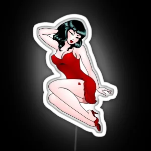 Pin Up Girl Gifts Retro Pinup Tattoo Art RGB Neon Sign