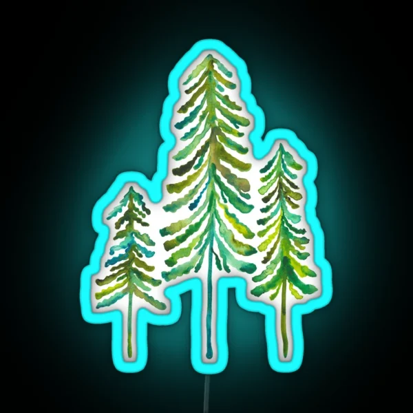 Pine Trees Green Palette RGB Neon Sign
