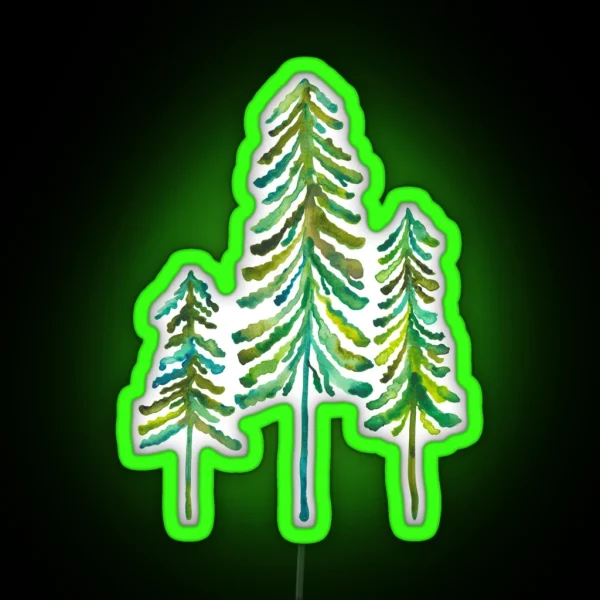 Pine Trees Green Palette RGB Neon Sign