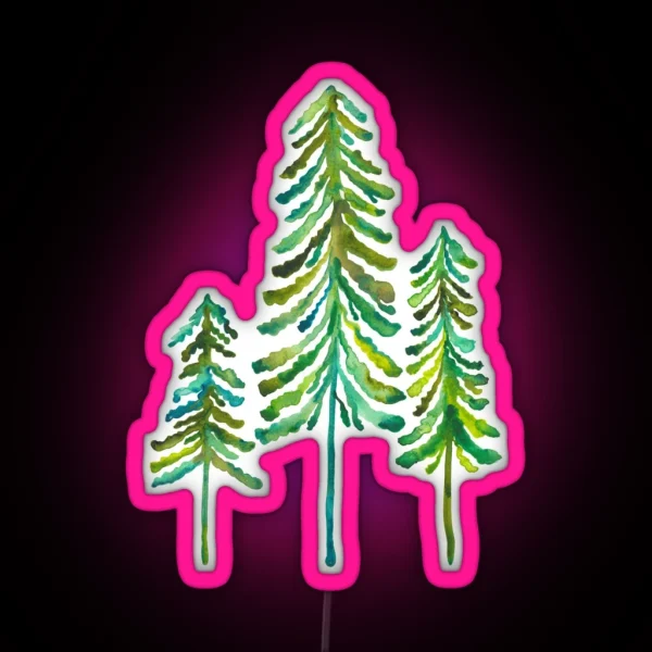 Pine Trees Green Palette RGB Neon Sign