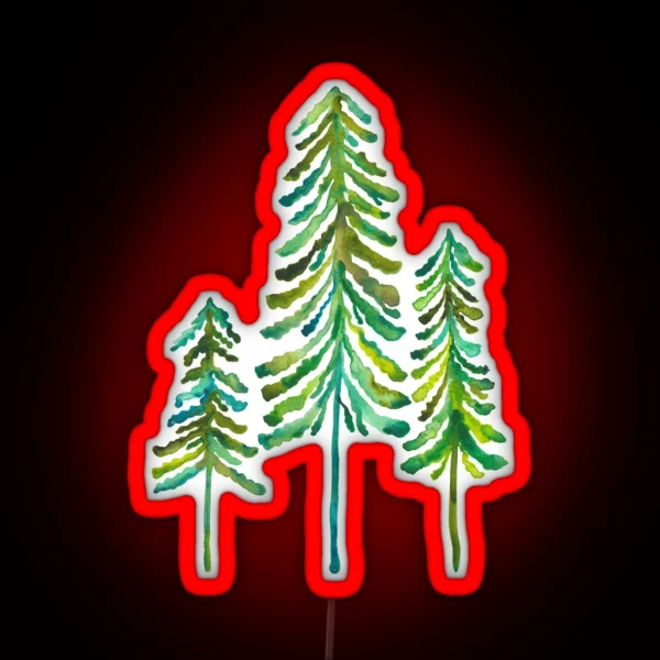 Pine Trees Green Palette RGB Neon Sign
