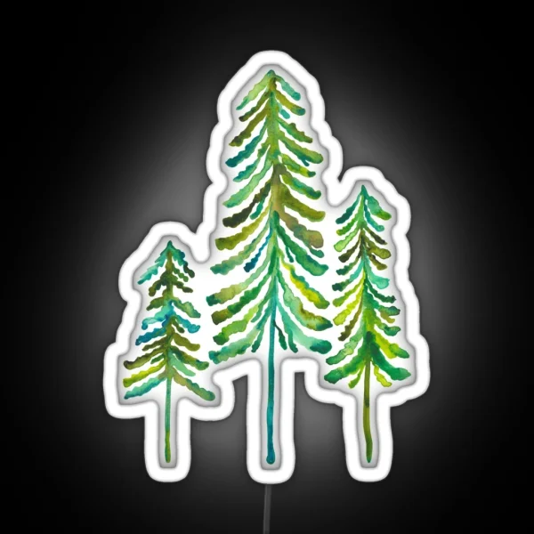 Pine Trees Green Palette RGB Neon Sign