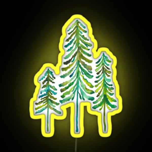 Pine Trees Green Palette RGB Neon Sign