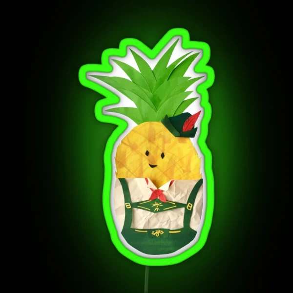 Pineapple In Lederhosen RGB Neon Sign