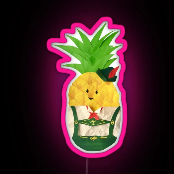 Pineapple In Lederhosen RGB Neon Sign