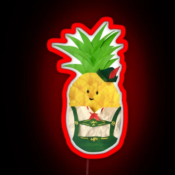 Pineapple In Lederhosen RGB Neon Sign