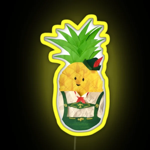 Pineapple In Lederhosen RGB Neon Sign