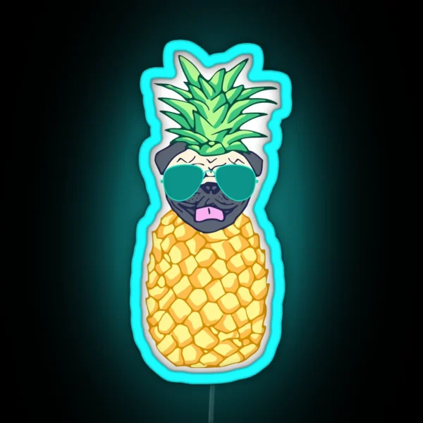 Pineapple Pug RGB Neon Sign